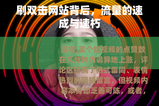 刷双击网站背后,流量的速成与速朽 刷双击网站背后,流量的速成与速朽