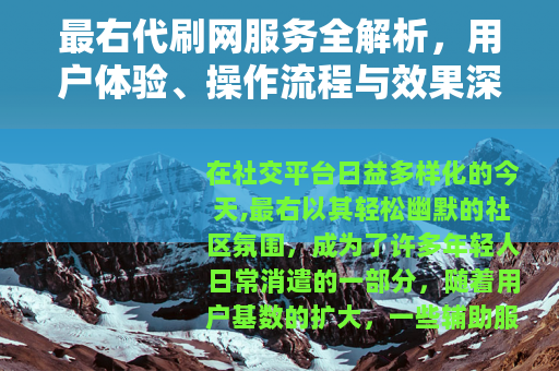 最右代刷网服务全解析，用户体验、操作流程与效果深度观察