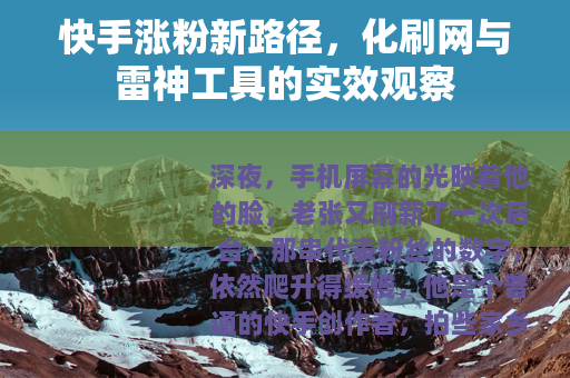 快手涨粉新路径，化刷网与雷神工具的实效观察