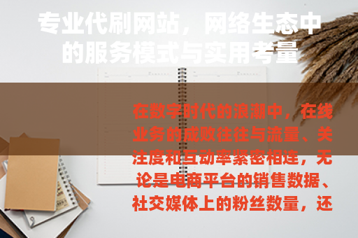 专业代刷网站，网络生态中的服务模式与实用考量