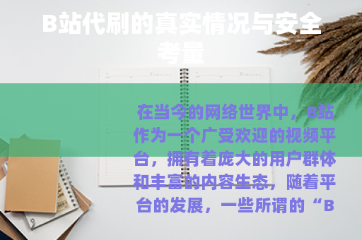B站代刷的真实情况与安全考量