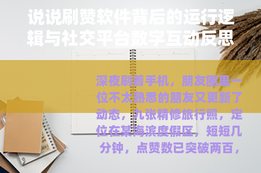 说说刷赞软件背后的运行逻辑与社交平台数字互动反思