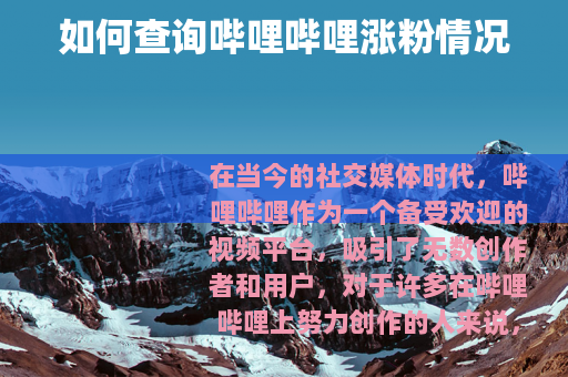 如何查询哔哩哔哩涨粉情况