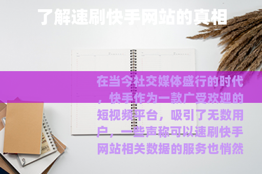 了解速刷快手网站的真相