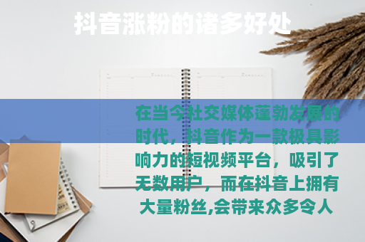 抖音涨粉的诸多好处
