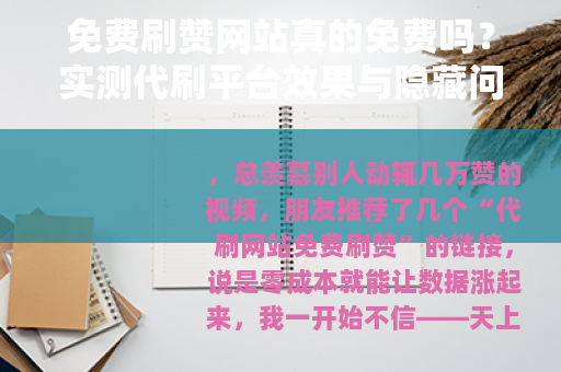 免费刷赞网站真的免费吗？实测代刷平台效果与隐藏问题全记录