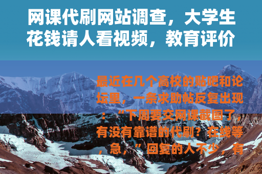 网课代刷网站调查，大学生花钱请人看视频，教育评价体系怎么了