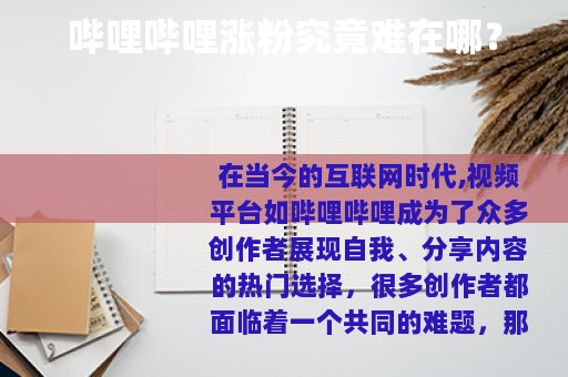 哔哩哔哩涨粉究竟难在哪？