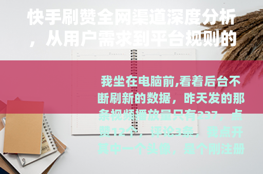 快手刷赞全网渠道深度分析，从用户需求到平台规则的生存指南