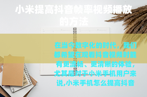 小米提高抖音帧率视频播放的方法