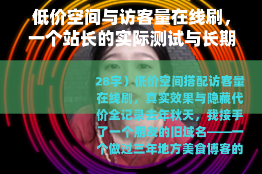 低价空间与访客量在线刷，一个站长的实际测试与长期观察记录
