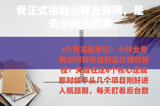 我正式接触小林业务网，是去年秋天的事