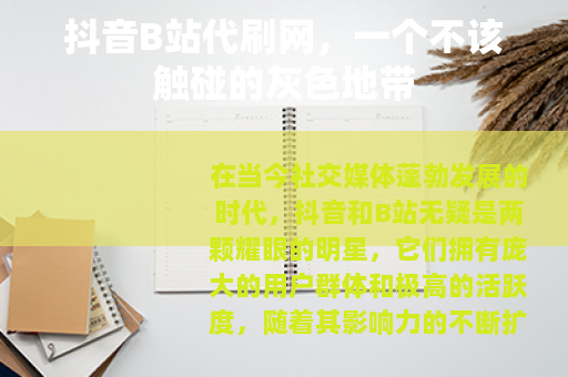 抖音B站代刷网，一个不该触碰的灰色地带