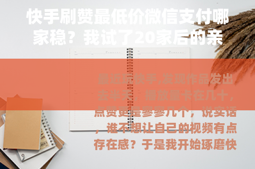 快手刷赞最低价微信支付哪家稳？我试了20家后的亲身体验
