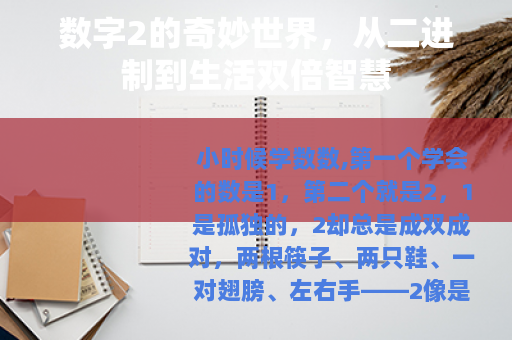 数字2的奇妙世界，从二进制到生活双倍智慧