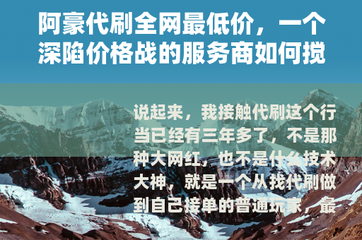 阿豪代刷全网最低价，一个深陷价格战的服务商如何搅动代刷市场