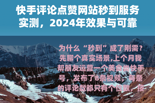 快手评论点赞网站秒到服务实测，2024年效果与可靠性全分析