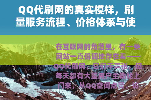 QQ代刷网的真实模样，刷量服务流程、价格体系与使用心得