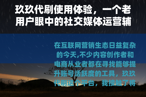 玖玖代刷使用体验，一个老用户眼中的社交媒体运营辅助工具