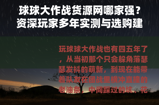 球球大作战货源网哪家强？资深玩家多年实测与选购建议