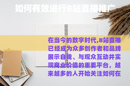 如何有效进行B站直播推广 如何有效进行B站直播推广