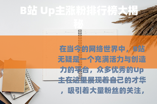 B站 Up主涨粉排行榜大揭秘