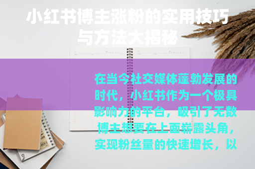 小红书博主涨粉的实用技巧与方法大揭秘