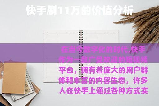 快手刷11万的价值分析