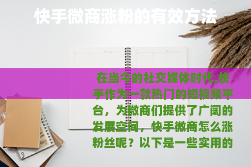 快手微商涨粉的有效方法
