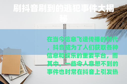 刷抖音刷到的逃犯事件大揭秘