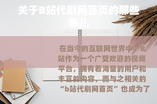 关于B站代刷网首页的那些事儿