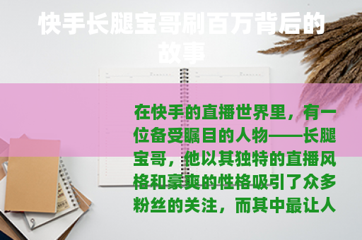 快手长腿宝哥刷百万背后的故事