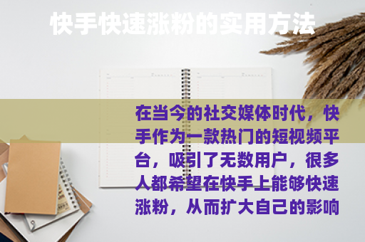 快手快速涨粉的实用方法